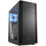 Sharkoon Pc Chassis Midi Tower Atx, W/o Psu, 2x12cm Front Fan, 1x12cm Rear Blue Led Fan, 2YW. - (M25-W BLACK)
