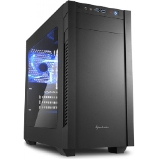 Sharkoon Pc Chassis Mini Tower Atx, Black, W/o Psu, 1x12cm Front Fan, 1x12cm Rear Fan, 2YW. - (S1000 WINDOW)