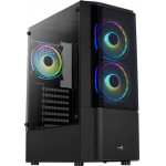 Aerocool PC case mid tower QUANTUM-G 206x450x360mm 3x FRGB fan ����� - (QUANTUM-G-BK-V2)