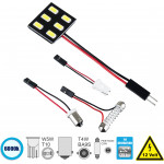 GloboStar ����� ����������� LED PCB PLATE - T10 - W5W - BA9S - T4W - FESTOON - C5W 1st Generation Can-Bus Series LED 6 SMD 5630 2W 300lm 120� DC 12V IP20 ����� ����� 6000K - (81401)