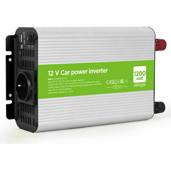 Energenie Car Power Inverter 12V 1200W - (EG-PWC1200-01)