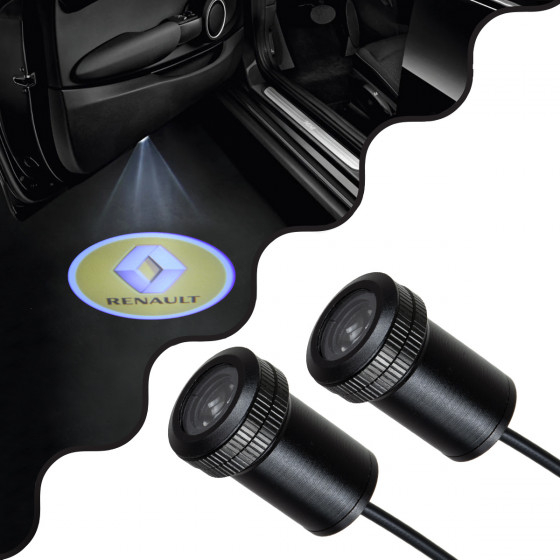 GloboStar RENAULT Ghost Car Brand Logo Projector - ������������ �������� ������ ����������� LED CREE XHP35 3W 240lm 120� DC 12V IP20 ����� ����� 6000K - (81622)