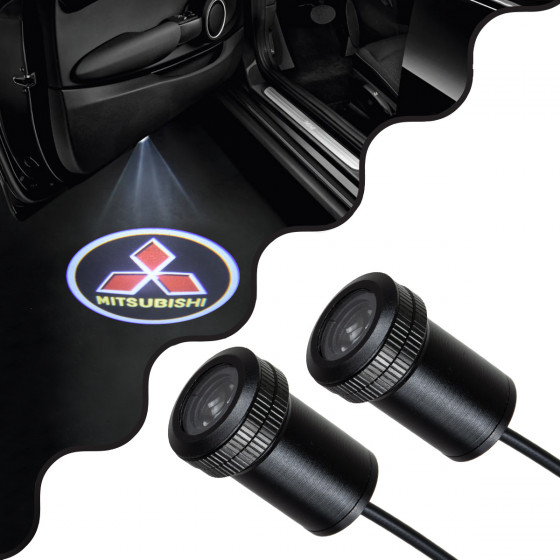 GloboStar MITSUBISHI Ghost Car Brand Logo Projector - ������������ �������� ������ ����������� LED CREE XHP35 3W 240lm 120� DC 12V IP20 ����� ����� 6000K - (81615)