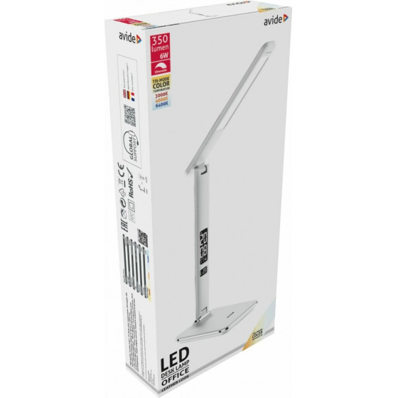 Avide LED Desk Lamp Office Leather Calendar White 6W - (ABLDL-OLC-6W-WH)