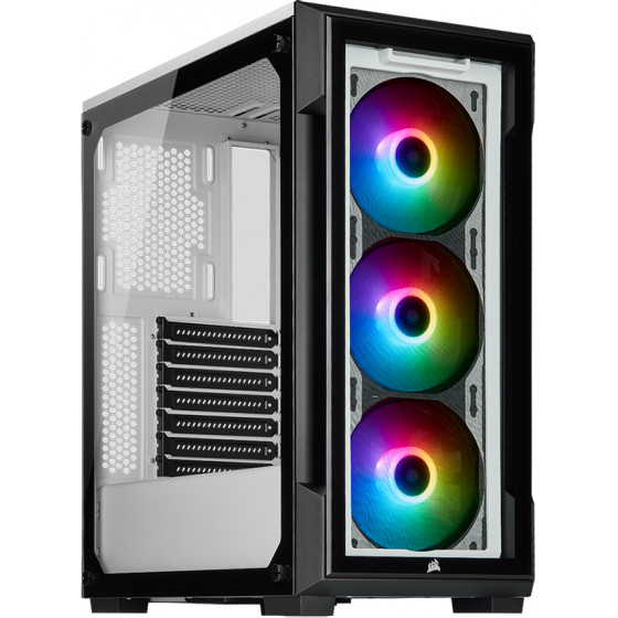 Corsair iCUE 220T RGB Tempered Glass Mid-Tower Smart Case - White - (CC-9011191-WW)