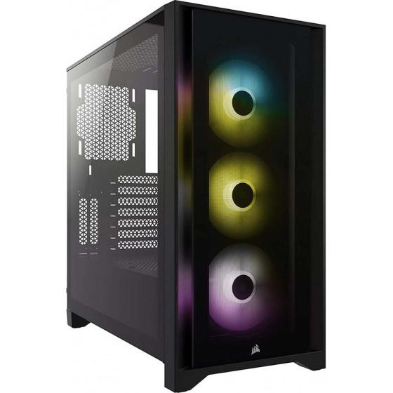Corsair iCUE 4000X RGB Tempered Glass Mid-Tower ATX Case - Black - (CC-9011204-WW)