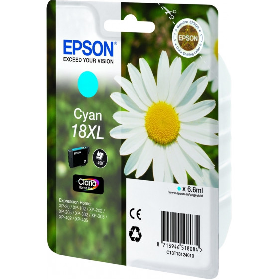 Epson ������ Inkjet No.18 XL Cyan - (C13T18124012)