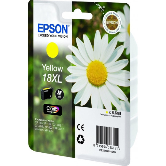 Epson ������ Inkjet No.18 XL Yellow - (C13T18144012)