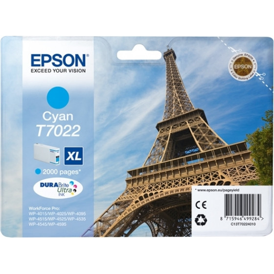 Epson ������ Inkjet T7022 XL Cyan - (C13T70224010)
