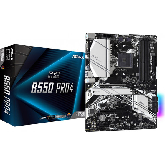 ASRock B550 Pro4 Motherboard AM4 - (90-MXBCZ0-A0UAYZ)