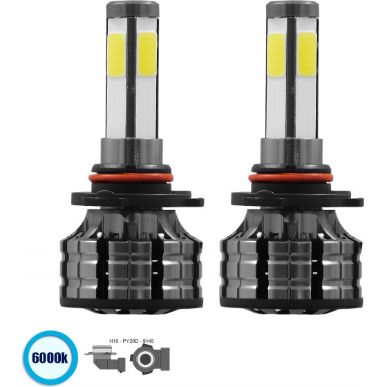 GloboStar H10 K9 Line KIT ������� �������� ����������� & �������� 3rd Generation Can-Bus Series LED CREE CXB COB 100W 14000lm DC 9-32V ��������� IP66 ����� ����� 6000K - (82046)