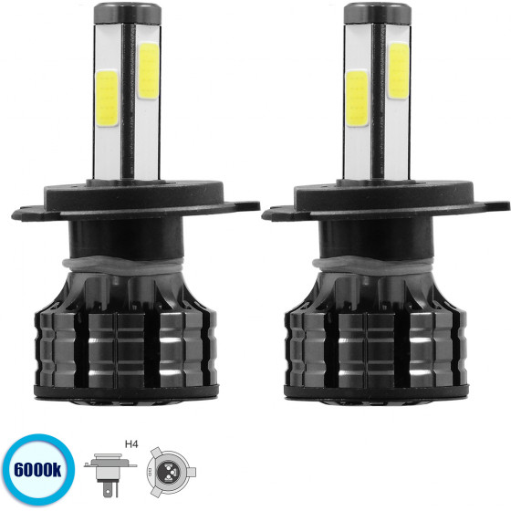 GloboStar H4 K9 Line KIT ������� �������� ����������� & �������� 3rd Generation Can-Bus Series LED CREE CXB COB 150W 21000lm DC 9-32V ��������� IP66 ����� ����� 6000K - (82042)
