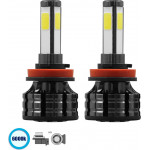 GloboStar H9 K9 Line KIT ������� �������� ����������� & �������� 3rd Generation Can-Bus Series LED CREE CXB COB 100W 14000lm DC 9-32V ��������� IP66 ����� ����� 6000K - (82045)