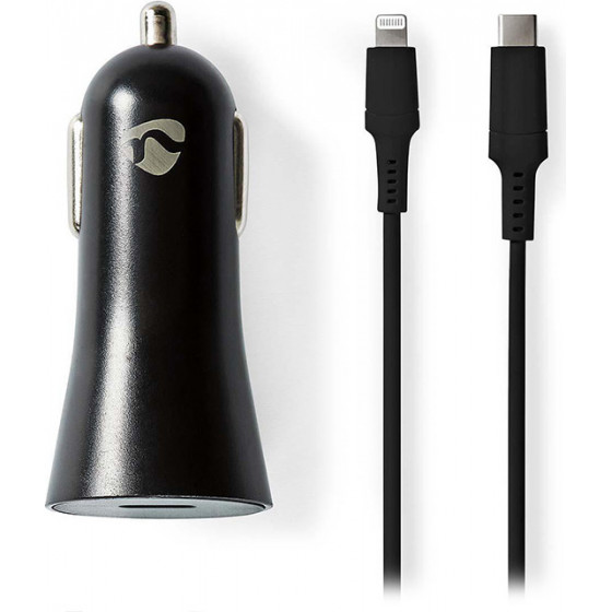 Nedis Car Charger 1.67 A / 2.22 A / 3.0A USB-C Lightning 8-Pin - (CCPDL20W111BK)