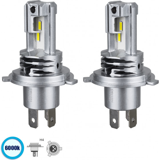 GloboStar H4 Extreme Line KIT ������� �������� ����������� & ������������ 3rd Generation Can-Bus Extreme Series LED CREE CXB COB 60W 6400lm DC 9-32V ��������� IP67 ����� ����� 6000K - (81665)