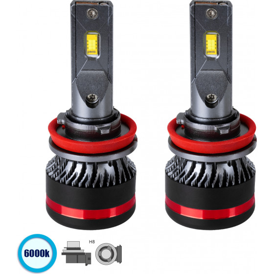 GloboStar H8 HL Line KIT ������� �������� ����������� & �������� 3rd Generation Can-Bus Extreme Series LED CREE CXB COB 100W 24000lm DC 9-32V ��������� IP67 ����� ����� 6000K - (82084)
