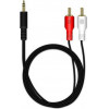 MediaRange RCA/Stereo Jack connection cable 3.5mm, 1.0M Black - (MRCS164)