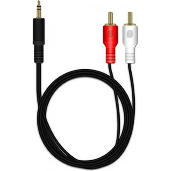 MediaRange RCA/Stereo Jack connection cable 3.5mm, 1.0M Black - (MRCS164)