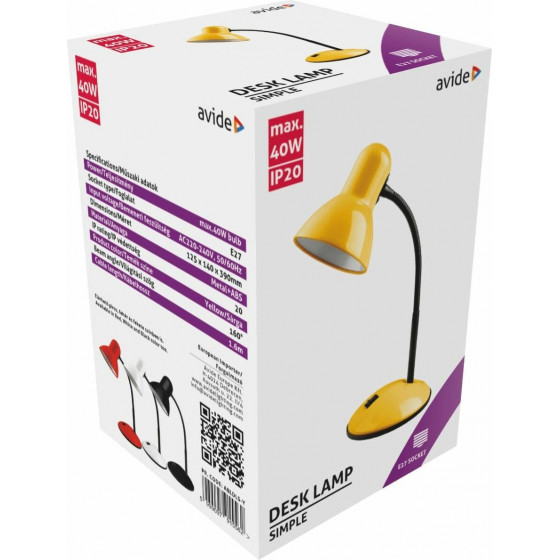 Avide Basic Desk Lamp Simple Yellow - (ABLDLS-Y)