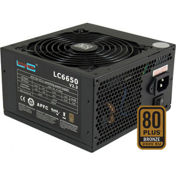 LC POWER PSU LC6650 V2.3 80 PLUS BRONZE BLACK 120MM FAN 650W - (LC6650)