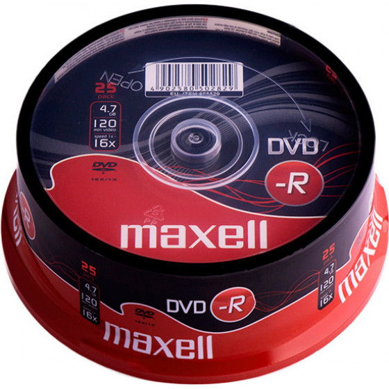 Maxell DVD-R 4.7GB/120min 16x speed Cake 25 - (275520-40-TE)