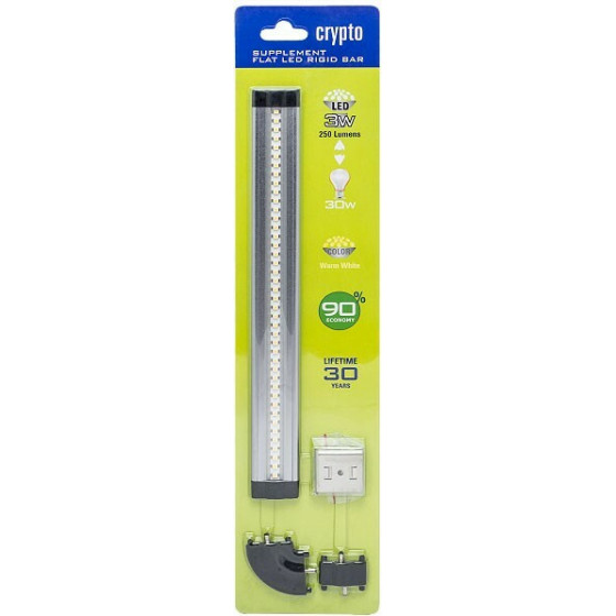 CRYPTO LED PACK RIGID BAR FLAT SUPPLEMENT 1x30cm 42LED 3528 WARM-WHITE IP33 3W 250LM 90DEG - (W004174)