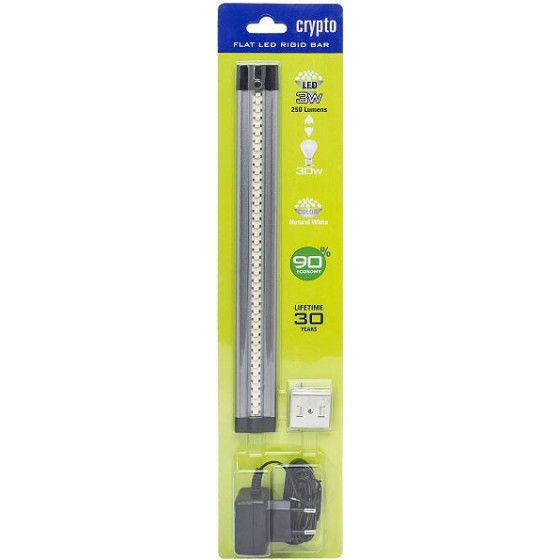 CRYPTO LED PACK RIGID BAR FLAT 1x30cm 42LED 3528 NAT-WHITE IP33 3W 250LM 90DEG 24V/0.5A - (W003774)