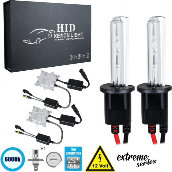 GloboStar H1 XCB Line KIT ������� �������� ����������� & ������������ 3rd Generation Can-Bus Extreme Series XENON 110W 10350lm DC 9-16V ��������� IP65 ����� ����� 6000K - (84144)