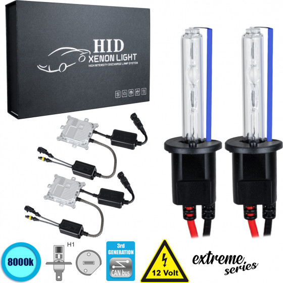GloboStar H1 XCB Line KIT ������� �������� ����������� & ������������ 3rd Generation Can-Bus Extreme Series XENON 110W 10350lm DC 9-16V ��������� IP65 ����� ����� 8000K - (84155)