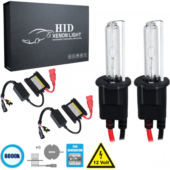 GloboStar H3 CB Line KIT ������� �������� ����������� & ������������ 2nd Generation Can-Bus Series XENON 70W 6400lm DC 9-16V ��������� IP65 ����� ����� 6000K - (84101)