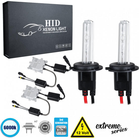 GloboStar H7 XCB Line KIT ������� �������� ����������� & ������������ 3rd Generation Can-Bus Extreme Series XENON 110W 10350lm DC 9-16V ��������� IP65 ����� ����� 6000K - (84147)