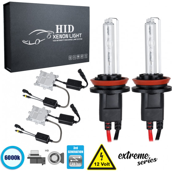GloboStar H9 XCB Line KIT ������� �������� ����������� & ������������ 3rd Generation Can-Bus Extreme Series XENON 110W 10350lm DC 9-16V ��������� IP65 ����� ����� 6000K - (84149)