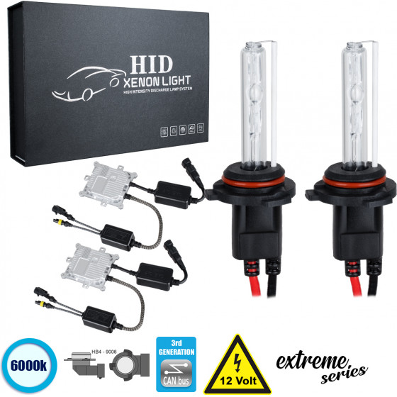 GloboStar HB4 9006 XCB Line KIT ������� �������� ����������� & ������������ 3rd Generation Can-Bus Extreme Series XENON 110W 10350lm DC 9-16V ��������� IP65 ����� ����� 6000K - (84154)