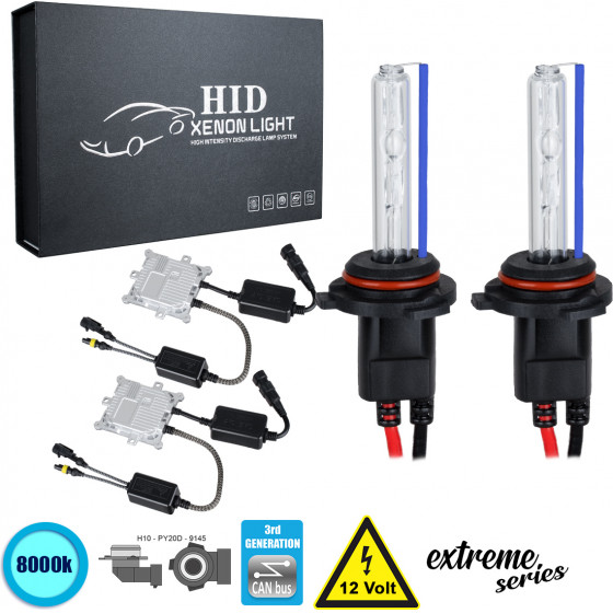 GloboStar H10 XCB Line KIT ������� �������� ����������� & ������������ 3rd Generation Can-Bus Extreme Series XENON 110W 10350lm DC 9-16V ��������� IP65 ����� ����� 8000K - (84161)