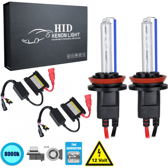 GloboStar H16 CB Line KIT ������� �������� ����������� & ������������ 2nd Generation Can-Bus Series XENON 70W 6400lm DC 9-16V ��������� IP65 ����� ����� 8000K - (84119)