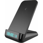 Ksix Qi Alarm Clock Wireless Charger 15w Black - (BXCQI17)