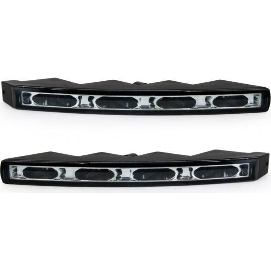 Amio ���� ������ DRL 12/24V 12W 8LED(1,5W ANA LED) 1200Lm 216x22x60mm 2��� - 2 ���. - (01526)