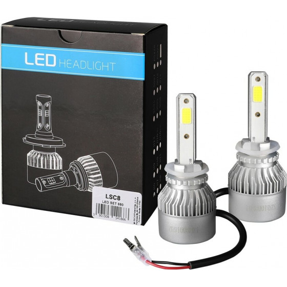 M-Tech H27 880 LED SET C6 9-32V 6.500K 10.000lm 4 X 10W ����� �� COB EPISTAR 1021 LED ��� ������������ - 2 ���. - (LSC8)