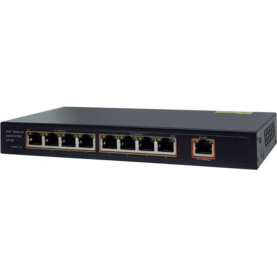 Folksafe PoE Ethernet Switch 8 Ports 10/100Mbps - (FS-S1008EP-E)