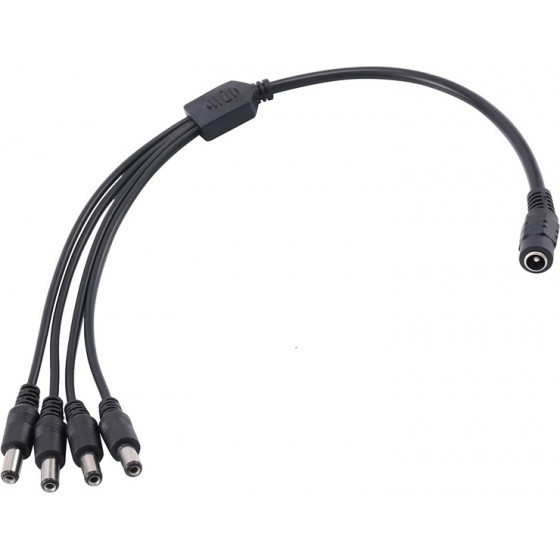 Folksafe splitter DC1F4M 1 ������ �� 4 �������� 5.5x2.1mm 4��� - (FS-DC1F4M)