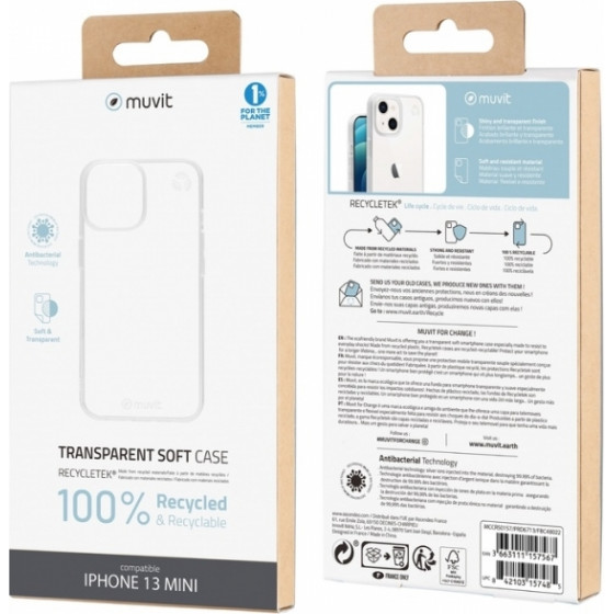 Muvit Recycletek Iphone 13 Mini Transparent Backcover - (MCCRS0157)