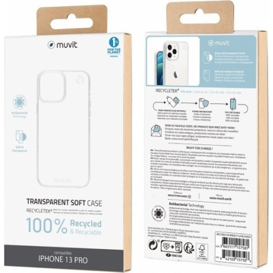 Muvit Recycletek Iphone 13 Pro Transparent Backcover - (MCCRS0159)
