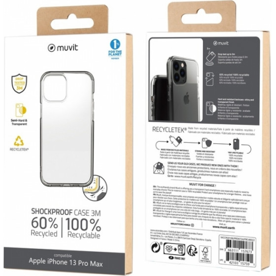 Muvit Recycletek Shield Iphone 13 Pro Max Transparent Backcover - (MCCRS0168)