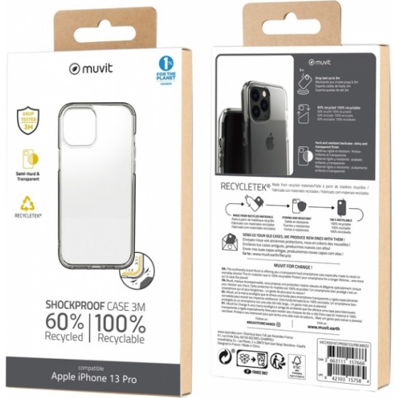 Muvit Recycletek Shield Iphone 13 Pro Transparent Backcover - (MCCRS0167)