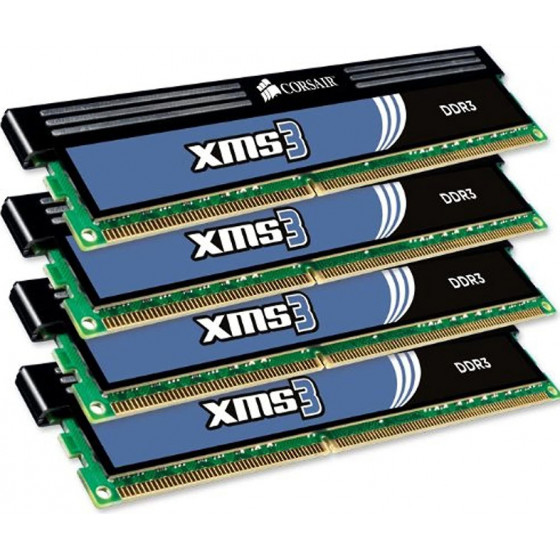 Corsair XMS3 -- 16GB (4x4GB) DDR3 1333MHz C9 Memory Kit - (CMX16GX3M4A1333C9)