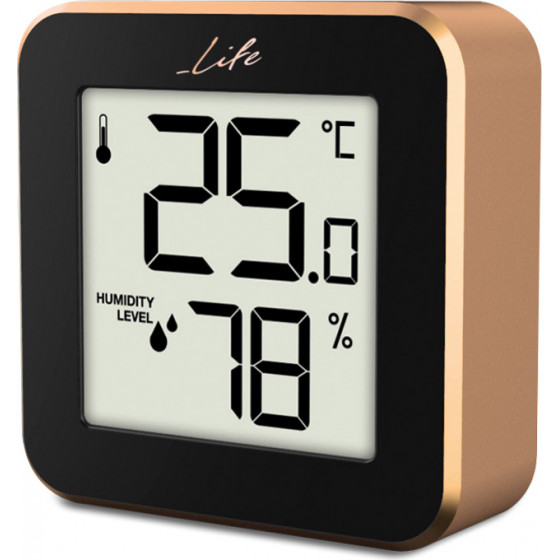 LIFE Alu Mini Rose Gold Hygrometer & Thermometer