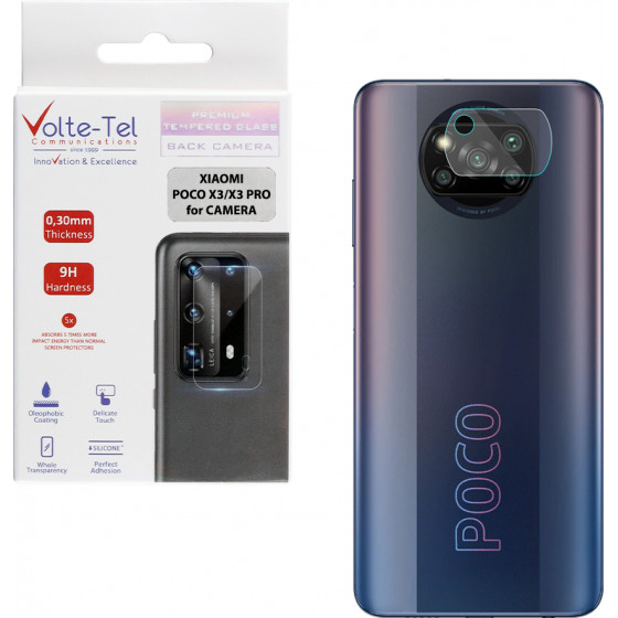 Volte-tel Tempered Glass Xiaomi Poco X3/X3 PRO 6.67 9H 0.30mm For Camera - (5205308299353)