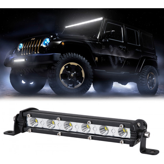GloboStar PRO Series ����� ���� - Straight - DRL ��� ���������� & ������� LED CREE XBD 18W 1800lm DC 10-30V ��������� IP65 ����� ����� 6000K - (85450)
