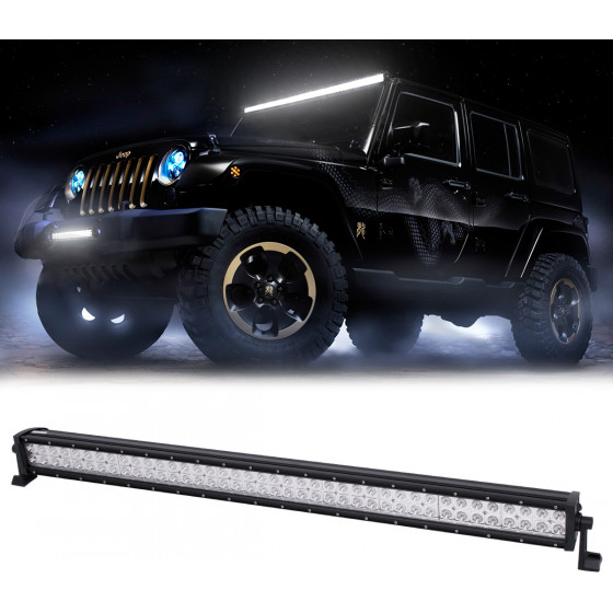 GloboStar PRO Series ����� ���� - Straight ��� ���������� & ������� LED CREE XBD 240W 24000lm DC 10-30V ��������� IP65 ����� ����� 6000K - (85464)