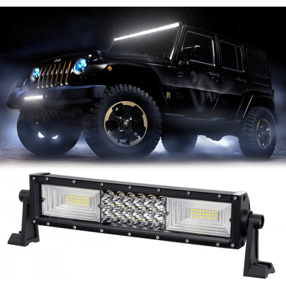 GloboStar PRO Series ����� ���� - Straight TRI-ROW 7D ��� ���������� & ������� LED CREE XBD 162W 16200lm 15� & 60� DC 10-30V ��������� IP65 ����� ����� 6000K - (85481)